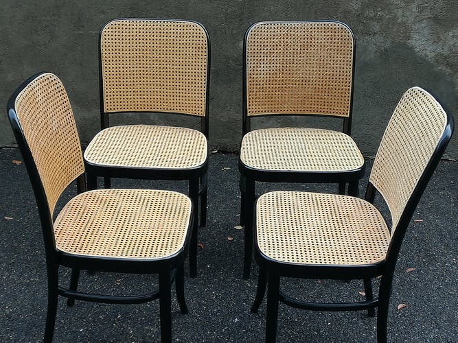 Set de 4 chaises cannées Prag chair