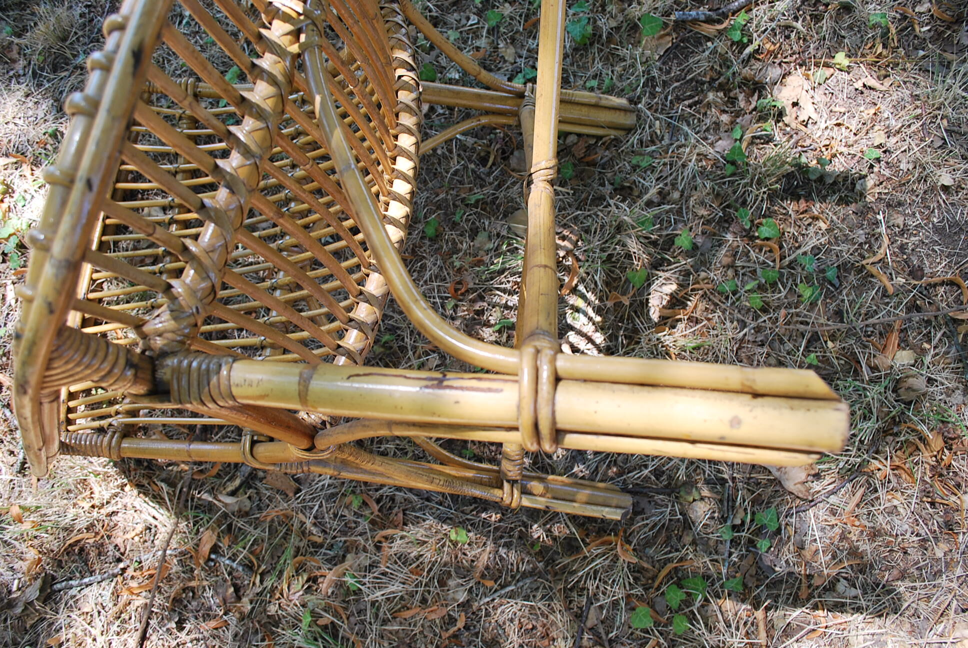 Pair of adult rattan basket armchair