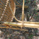 Pair of adult rattan basket armchair