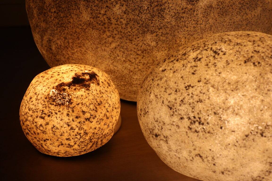 Set of 4 “Dora” model rock lamps by André Cazenave for Atelier A, 1960
