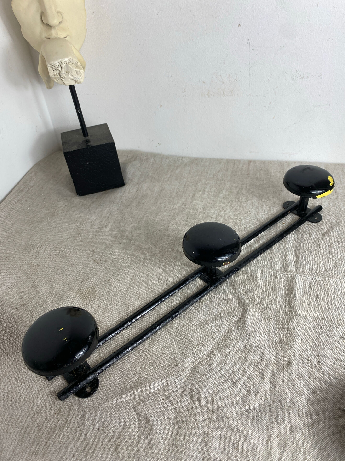 Vintage metal wall coat rack