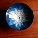 Empty pocket, blue ceramic bowl minimalist floral pattern