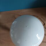 Bedside lamp globe egg glass opaline base bronze gilded patinated