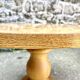Paire de tables basses rondes, placage loupe 1980