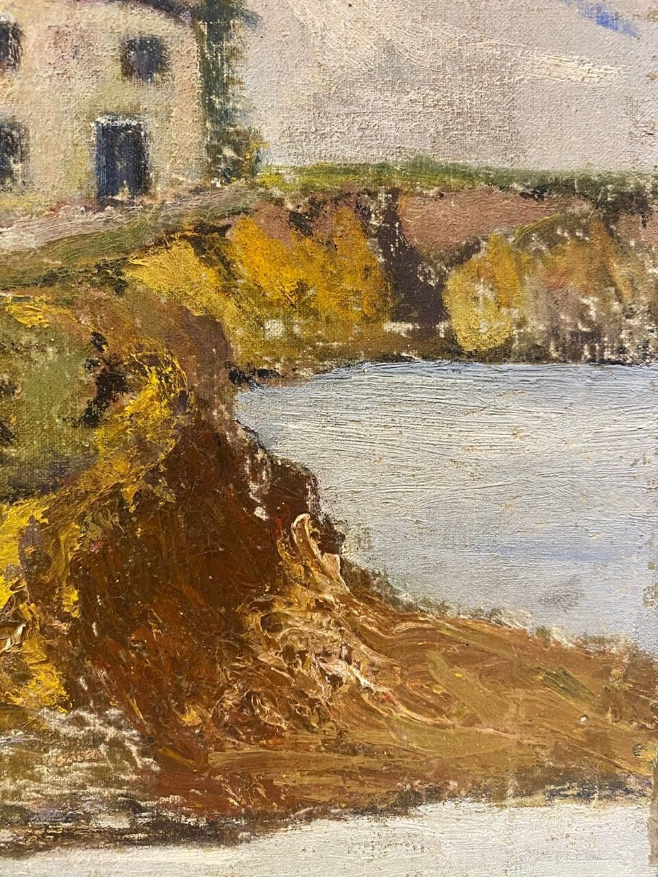Tableau ancien , paysage breton xx siècle