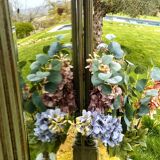 Antique olive green mirror