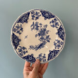 Set of 7 flat plates in Gien earthenware, Delft décor