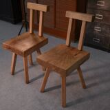 2 brutalist chairs from the mobichalet brand 1960's