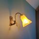 Art Nouveau wall light in bronze and satin glass, 1910s