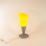 Elegant lamp of the space age in bright yellow glass 90s
