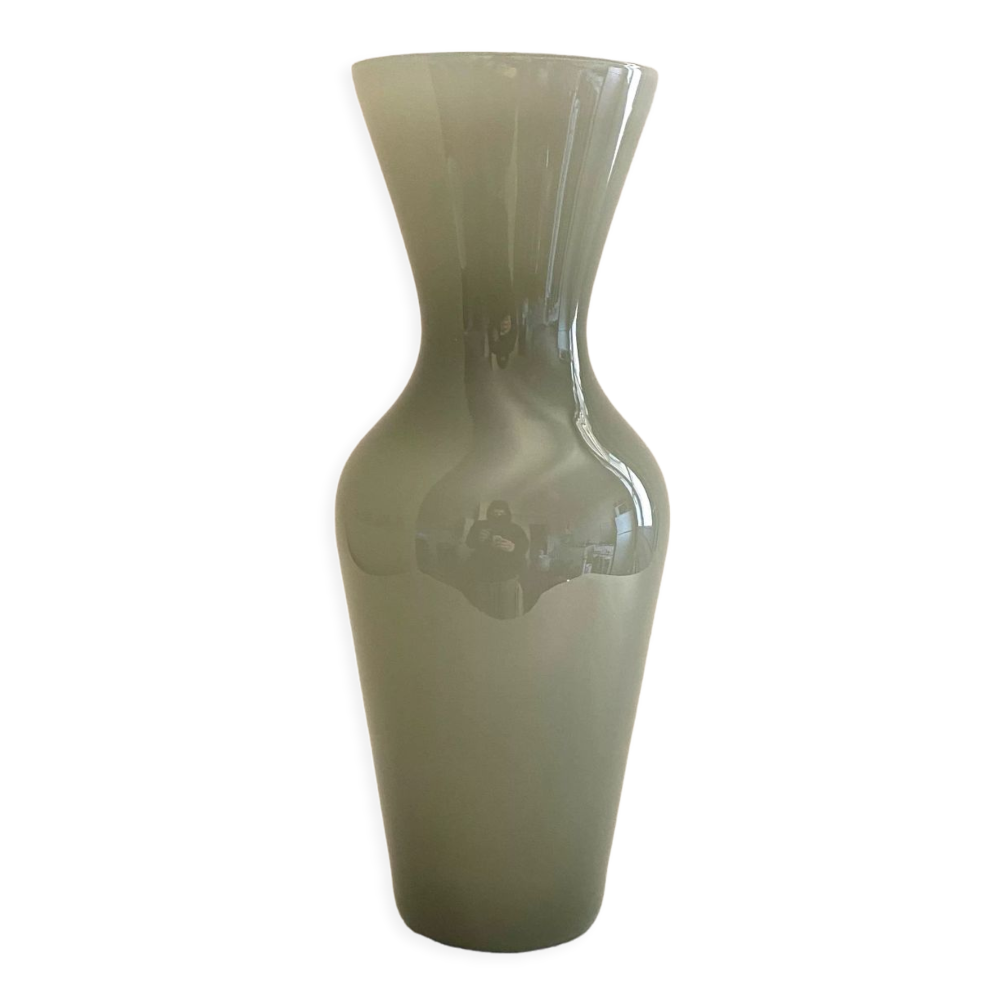 Opaline gray green vase