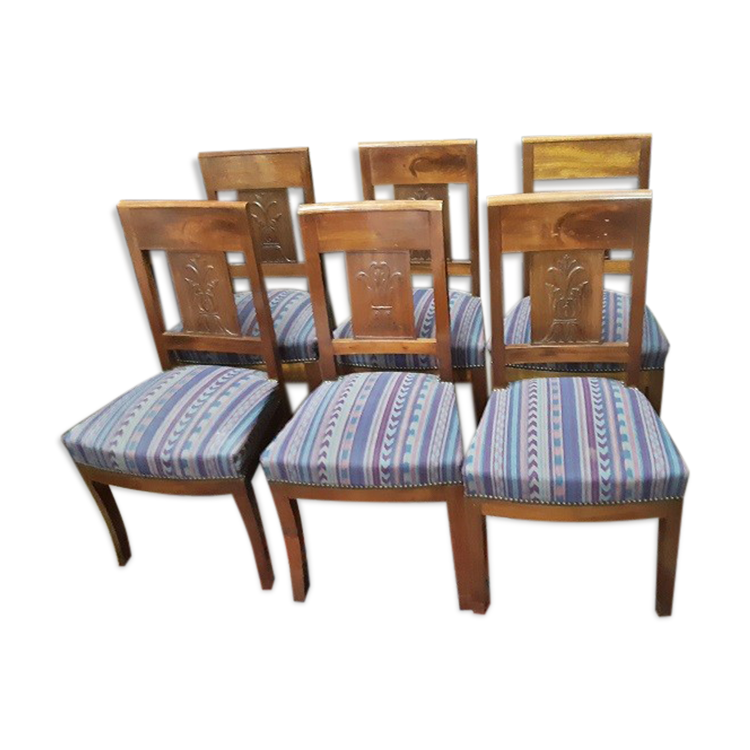 Mahogany chairs of Napoleon III style, set of 6, late nineteenth