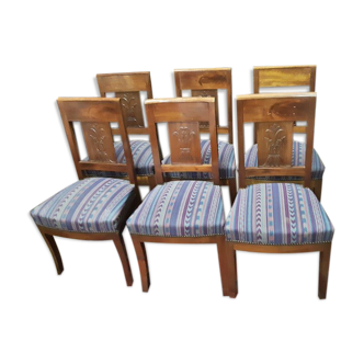 6 chaises en acajou de style Napoléon III