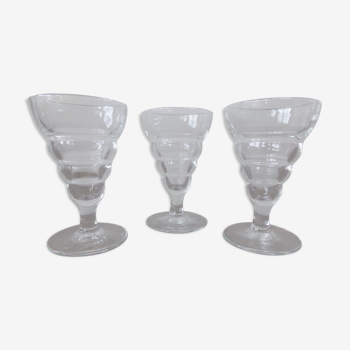 Verres anciens de la verrerie de Clairet France