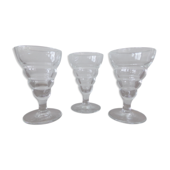 Old glasses from the clairet France glassworks