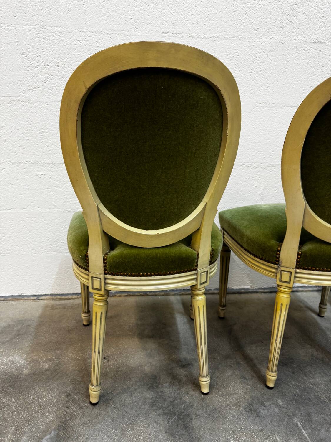 4 studded Louis XVI medallion chairs