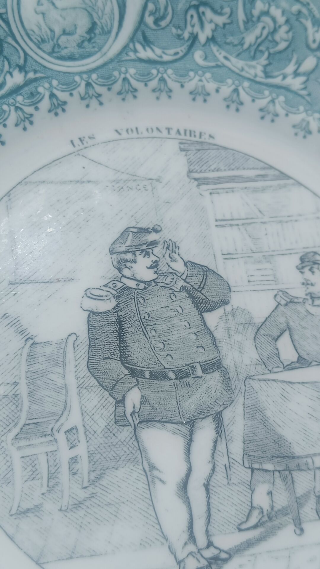 antique Lunéville "Opaque" plates