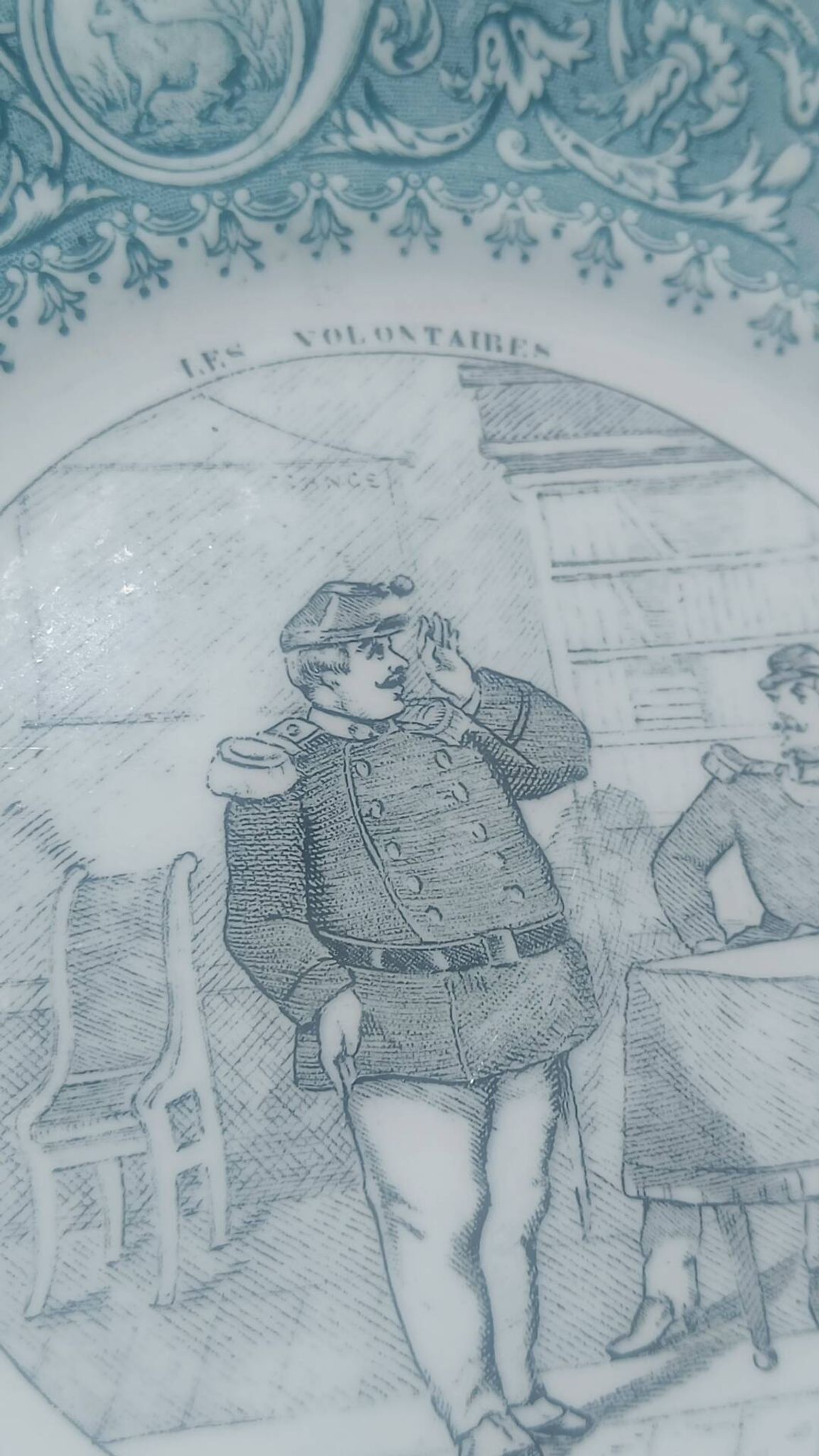 antique Lunéville "Opaque" plates