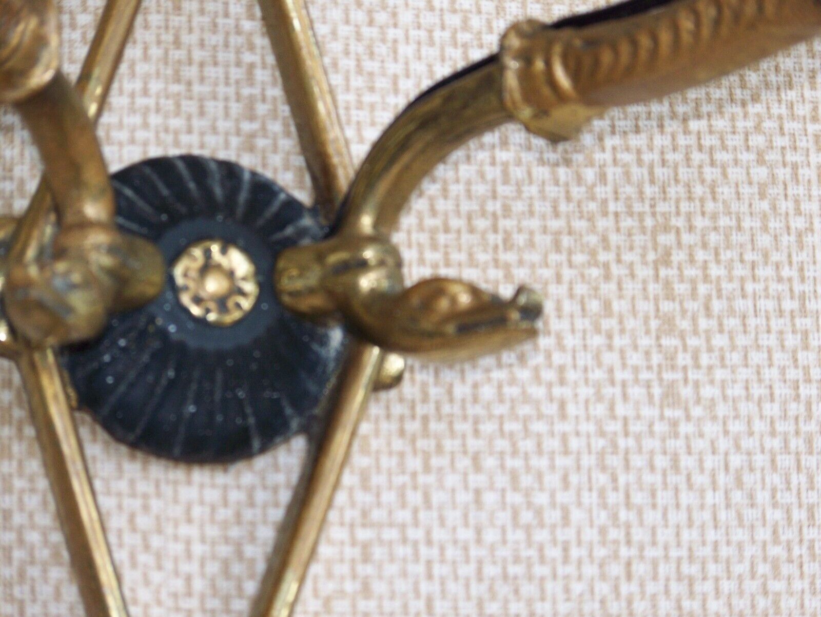 French antique bronze double Empire wall sconce with arrow and swan detail 4317.