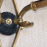 French antique bronze double Empire wall sconce with arrow and swan detail 4317.