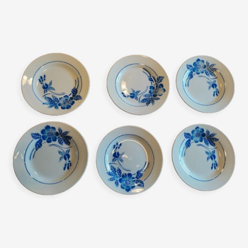 Assiettes plates fleur bleue Sarreguemines Digoin Flore dp 0223231