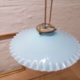 Soft blue pleated Opaline