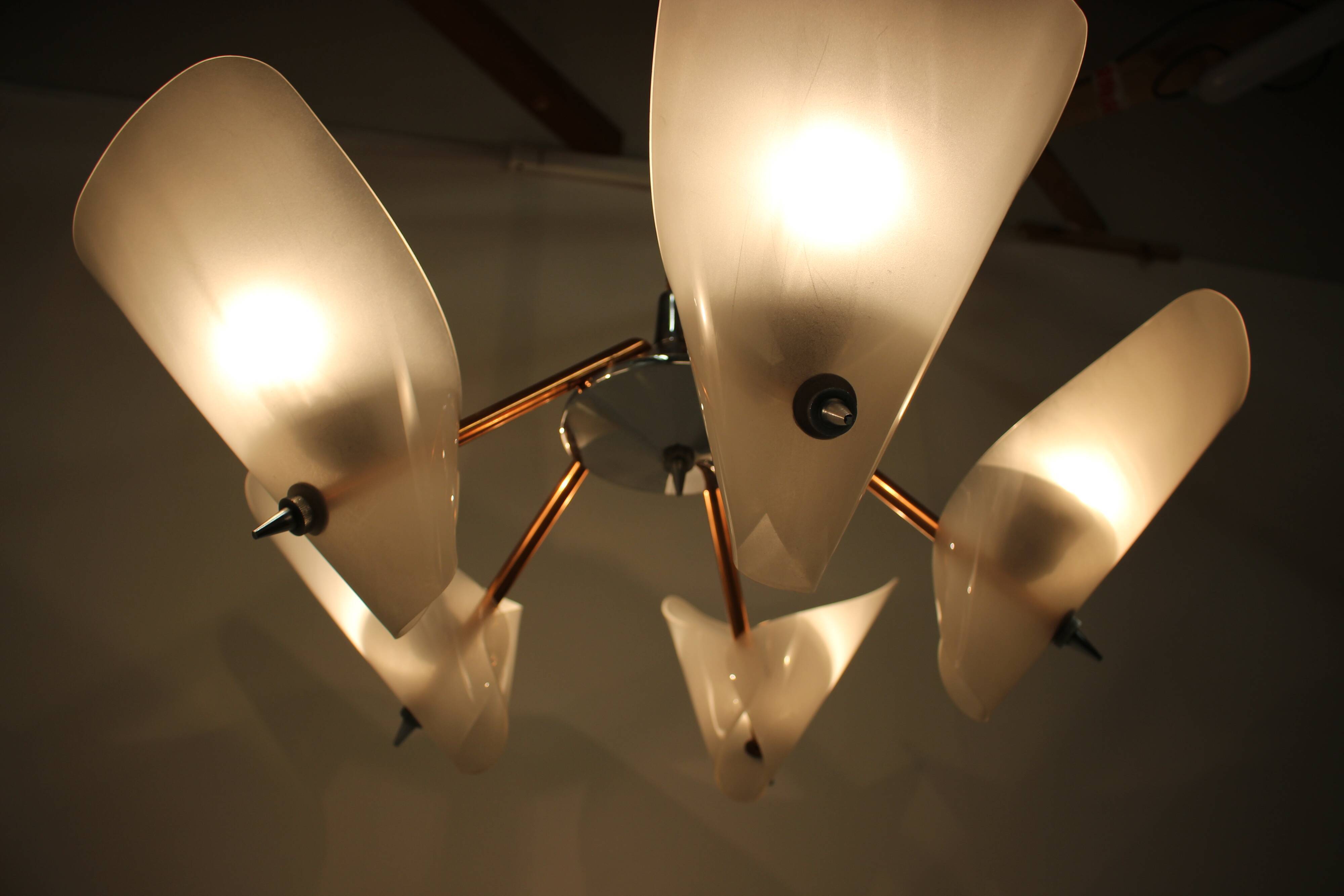 Mid-century chandelier by Drukov,  1960