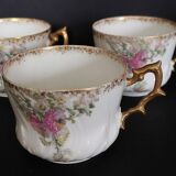 Emile Bourgeois Paris porcelain tea cups large deposit E. Bourgeois 1900