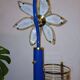 Vintage hollywood regency lotus lamp blue