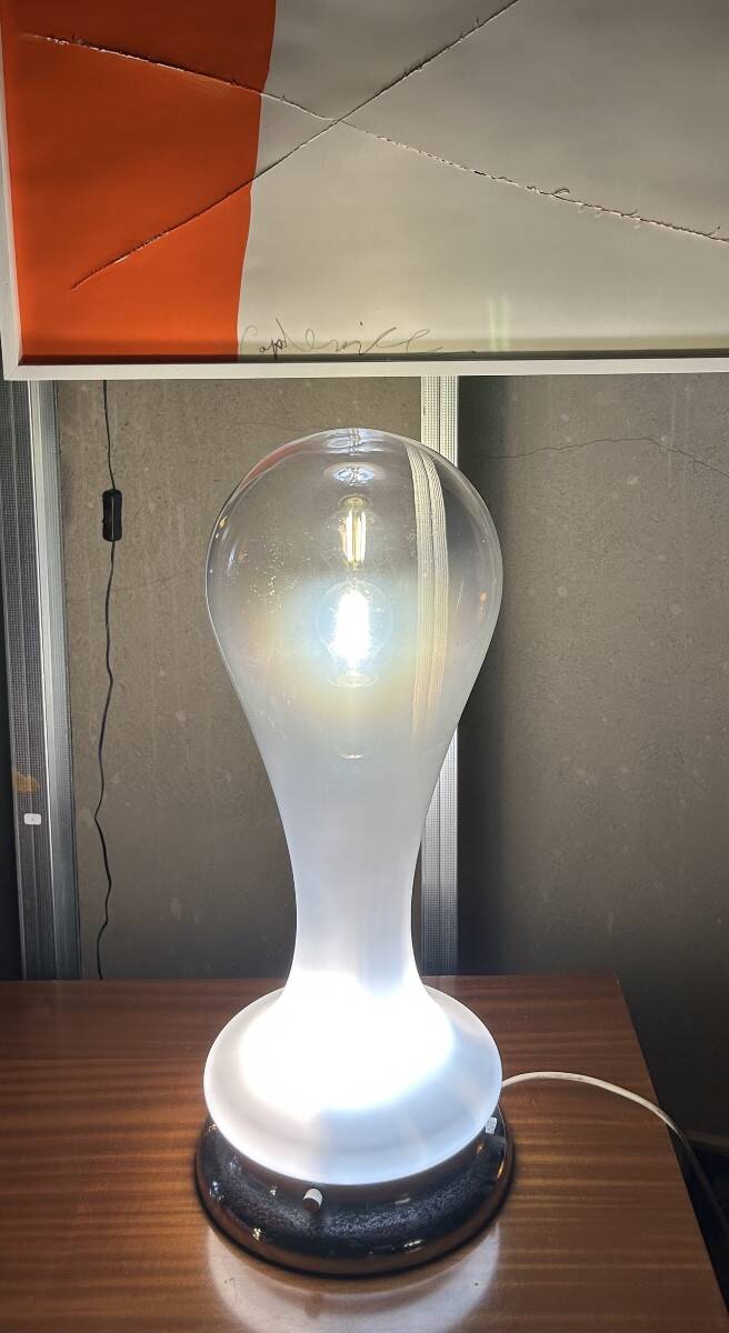 AV Mazzega opalescent glass lamp attributed to Carlo Nason.