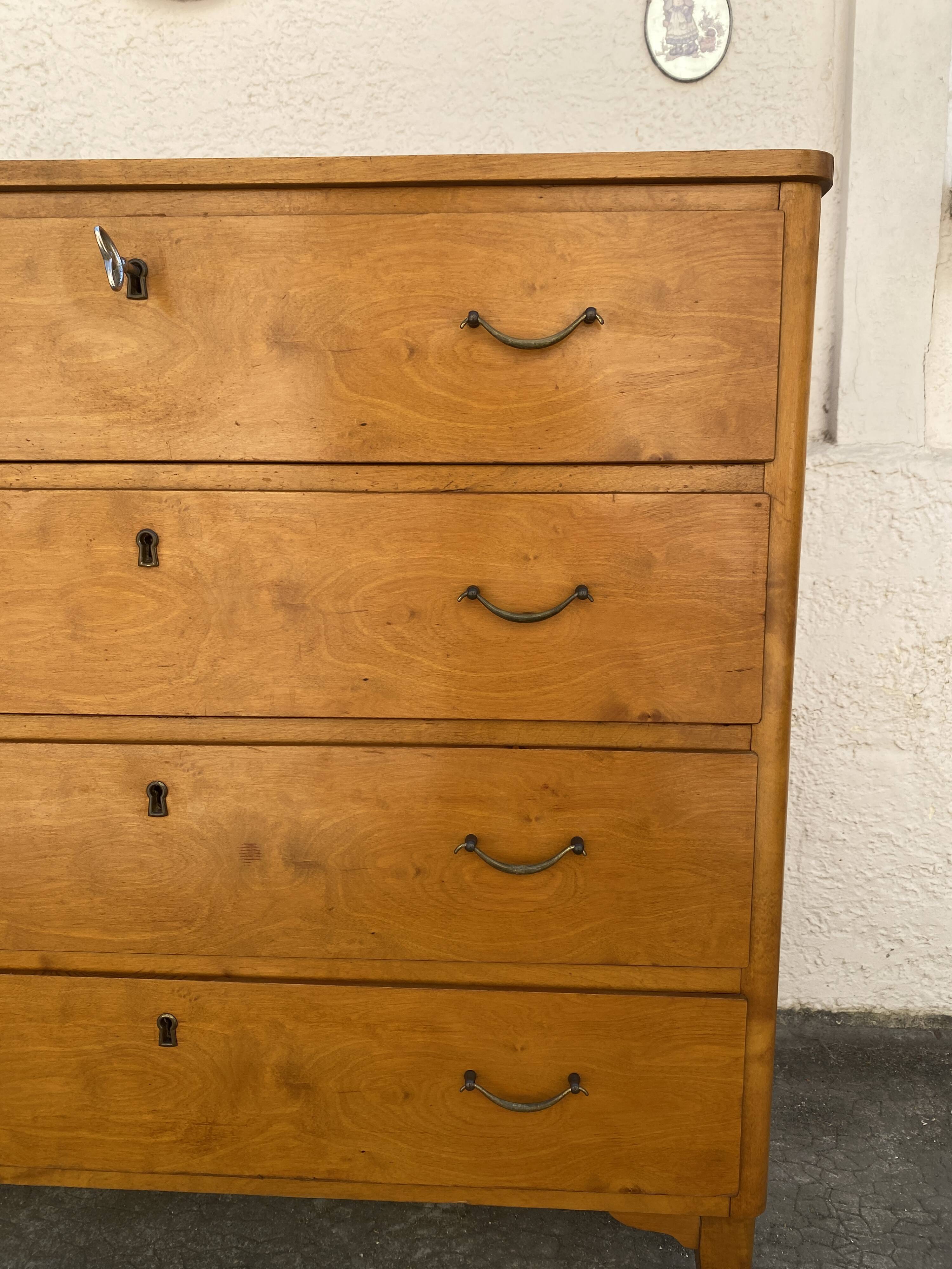 Commode suédoise vintage en bouleau années 50