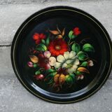 metal tray Russian art flower decor