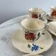 Set of 8 hand-painted coffee cups Sarreguemines Terre de fer