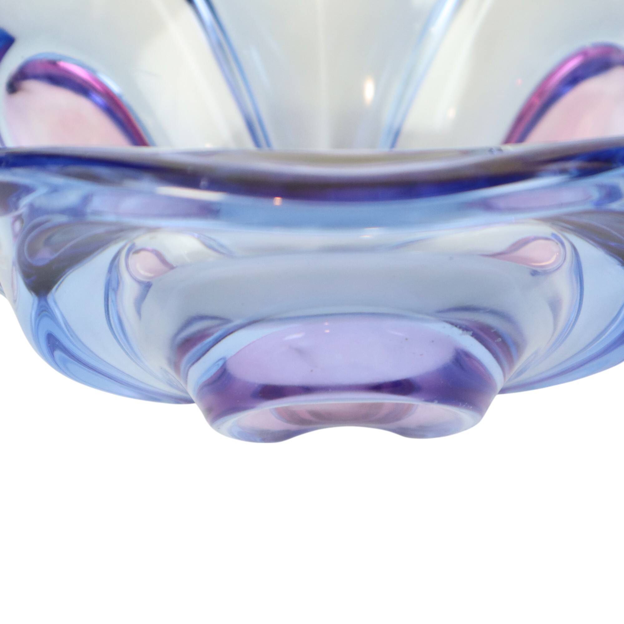 Vintage Murano Bowl Fruit Bowl Blue Purple Glass Sixties