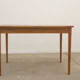 Table à manger pliante en noyer entièrement rénovée, années 1970, Tchécoslovaquie