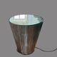 Table d’appoint lumineuse en métal brossé et miroir facetté