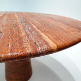 Contemporary italian red travertine dining table