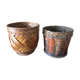 Lot de 2 cache-pots tressés vintage