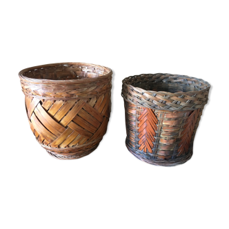 Lot of 2 vintage braided potspots