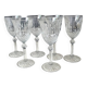 Set of 6 white wine glasses, Bohemian crystal. Regency/Empire style, 17.5 cm