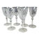 Set of 6 white wine glasses, Bohemian crystal. Regency/Empire style, 17.5 cm