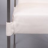 Bert Plantegie White Leather reclining Armchairs .