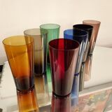 Service complet verres colorés années 60