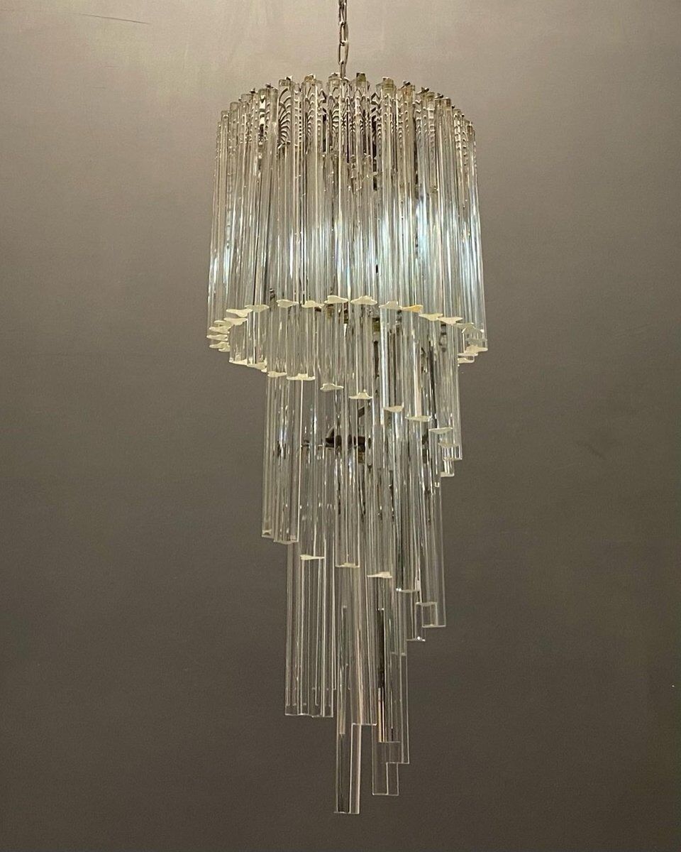 Italian murano prism spiral chandelier