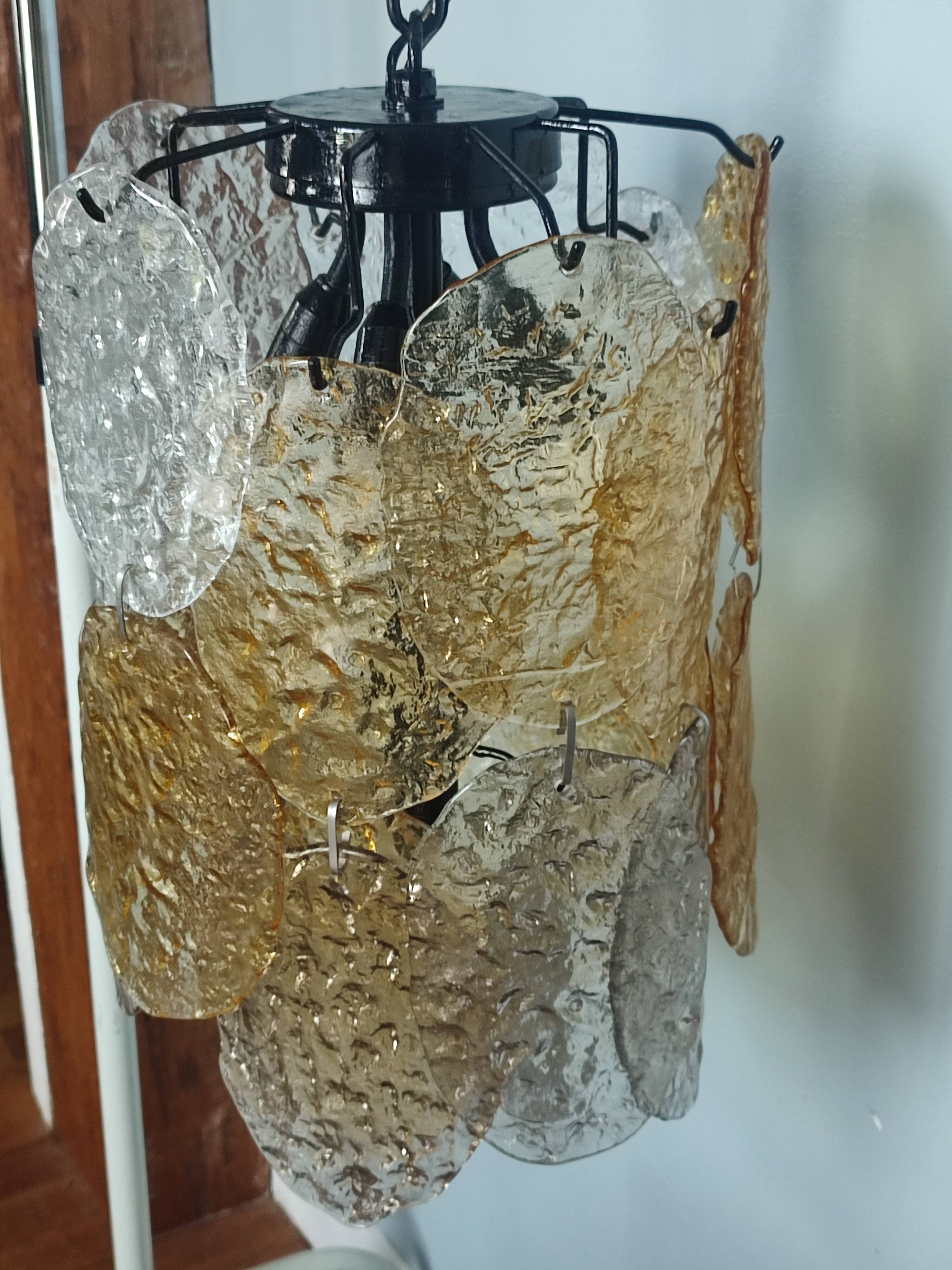 Vintage Murano Glass Disc Chandelier