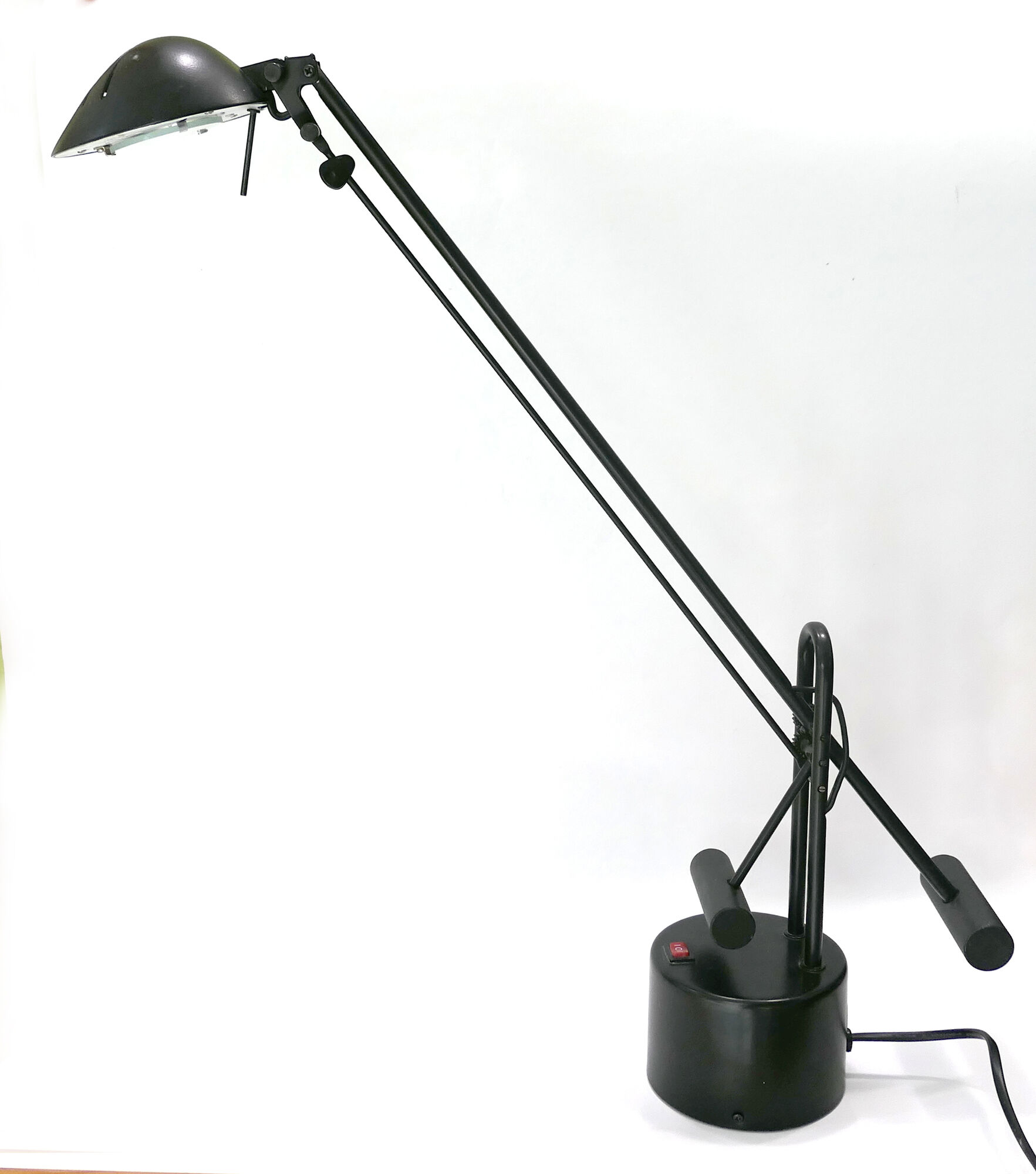 Articulated desk lamp with balance wheel 1980's by Stilplast Italy