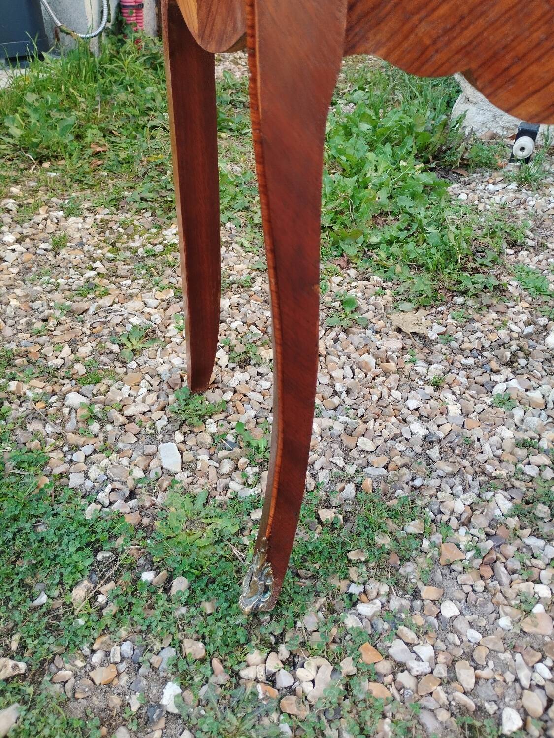 Antique Louis XV style chest of drawers with marble top