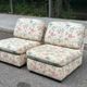 2 modular vintage bench armchairs with floral pattern – Cottage Style