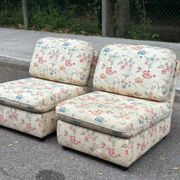 2 modular vintage bench armchairs with floral pattern – Cottage Style