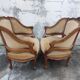 Paire de fauteuils corbeille louis XV en Noyer sculpté